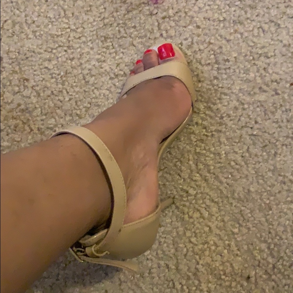 Nude Open toe Heels